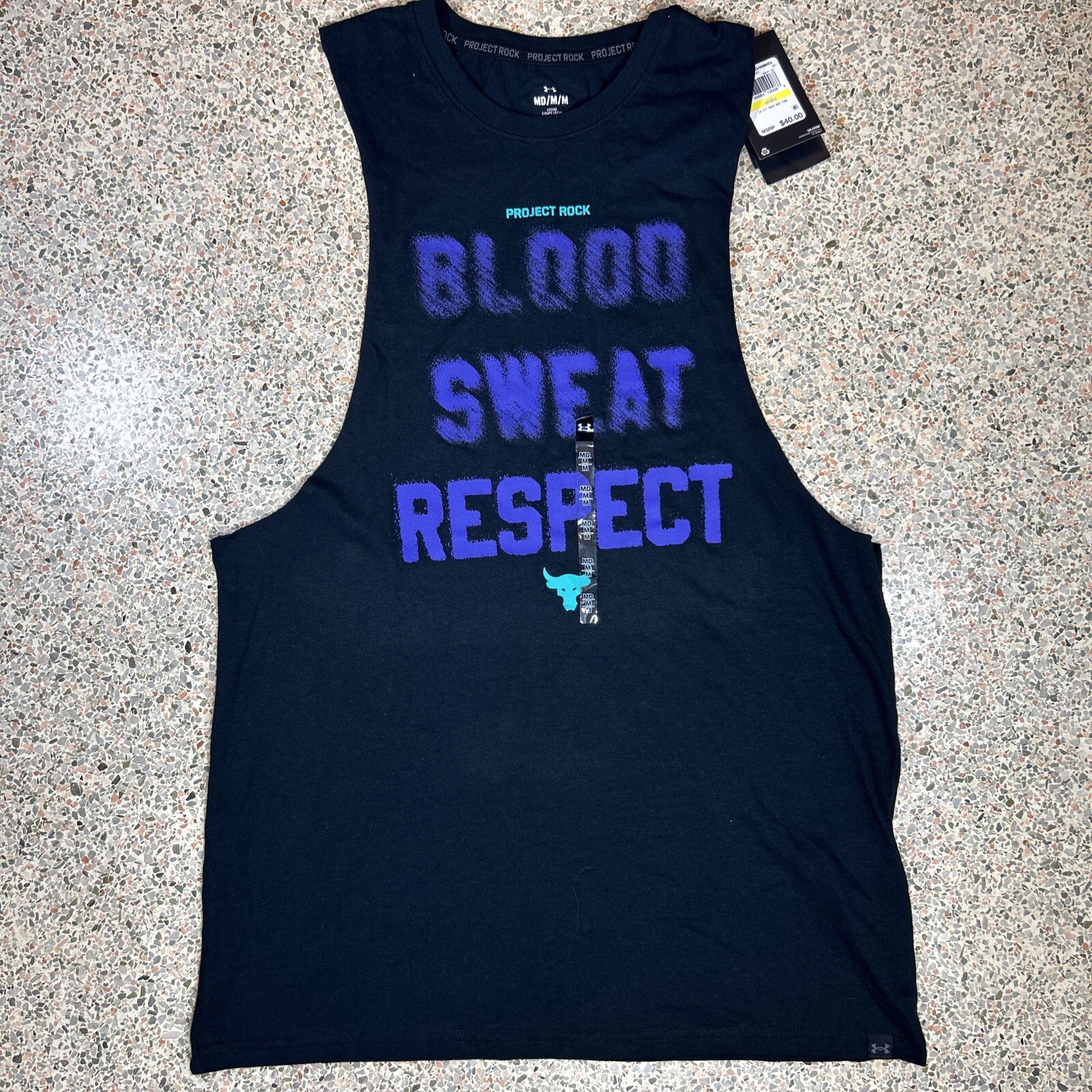 Under Armour Project Rock Men's Tank Top Sleeveless BSR Training Shirt Sz Sm gallery