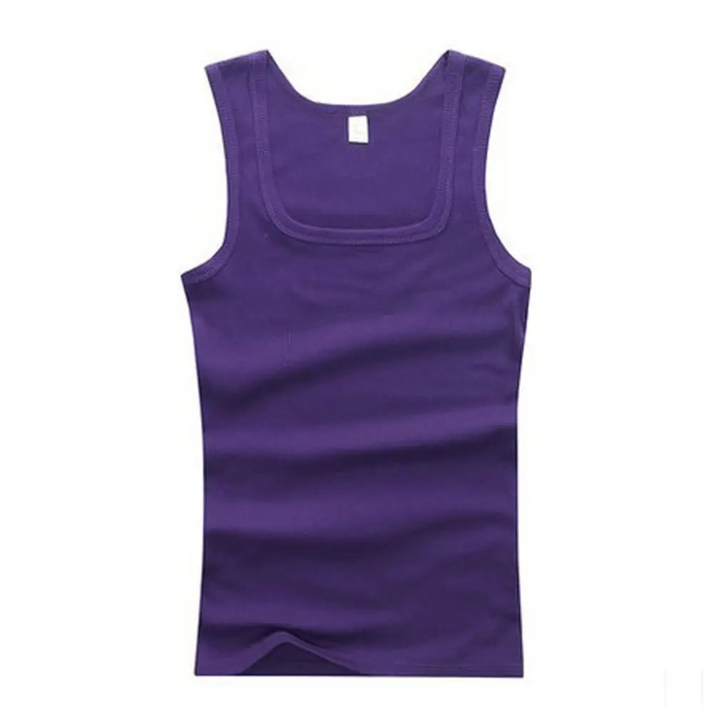 Hot Solid Color T Shirt For Men Summer Cotton Oversized T-shirt Men's Tank Top S gallery