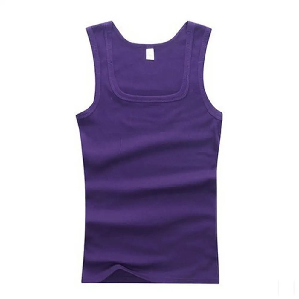 Hot Solid Color T Shirt For Men Summer Cotton Oversized T-shirt Men's Tank Top S