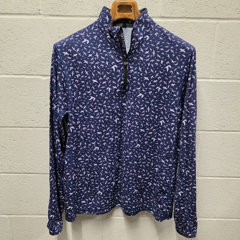 Greyson Golf Pullover Tate Isle of Devils Print 1/4 Zip L 23.5x31 Blue Polyamide gallery