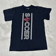 VTG 90s NIKE Shirt Youth SZ L USA Made Swoosh Kick In The Grass Soccer