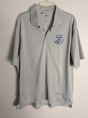 Air & Space 75th Anniversary Shirt Men’s XL AFA Gray Climalite Adidas Golf Polo