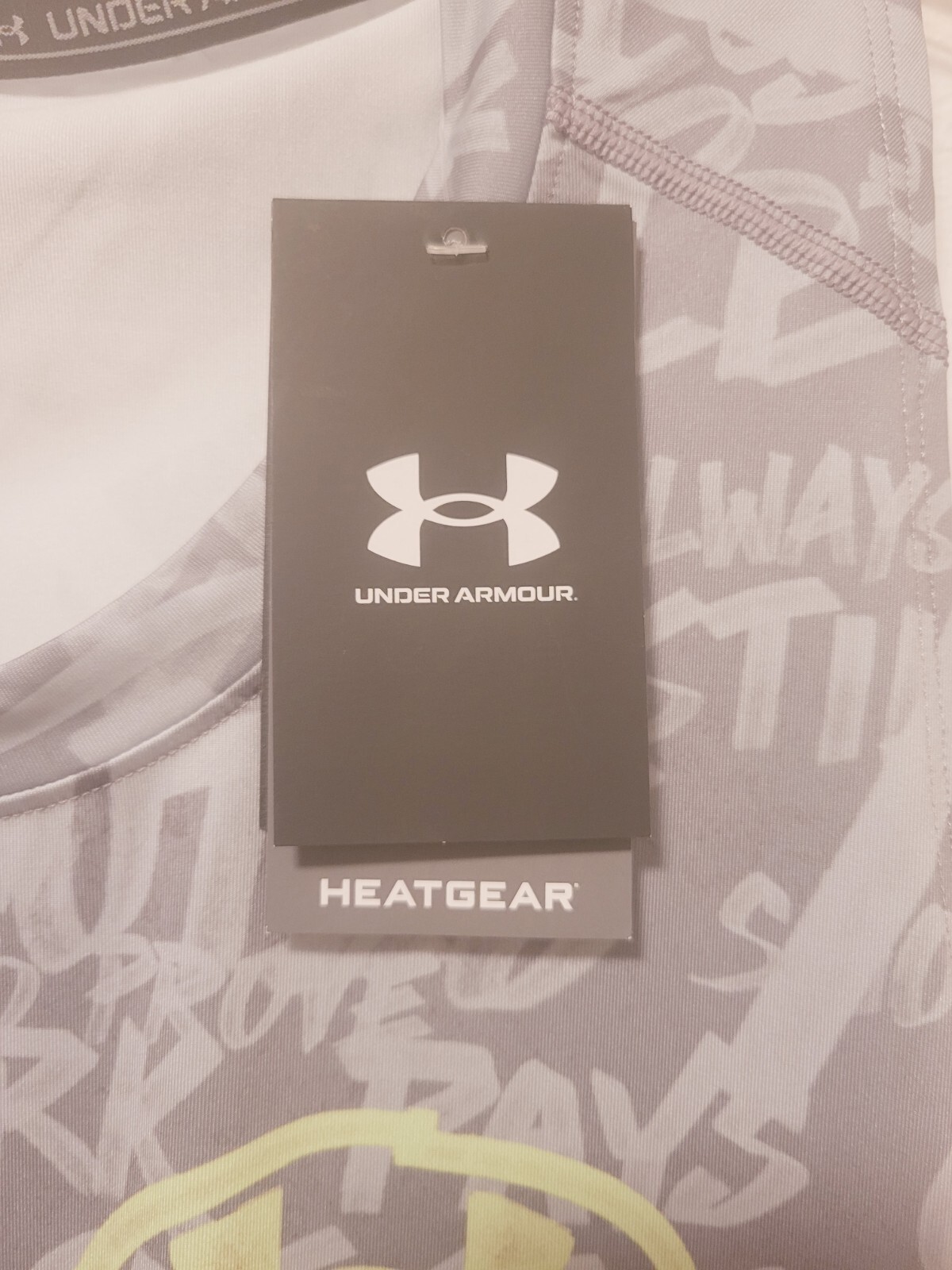 NWT Under Armour Heatgear Compression Tank Showtime Men’s Size XL Gray gallery