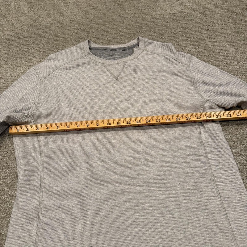 Eddie Bauer Shirt Mens Medium Gray Waffle Knit Thermal Long Sleeve Raglan Top gallery