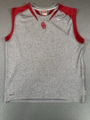 Nike Team Oklahoma Sooners Sleeveless Tank Top Mens M Gray Crimson Dri-Fit