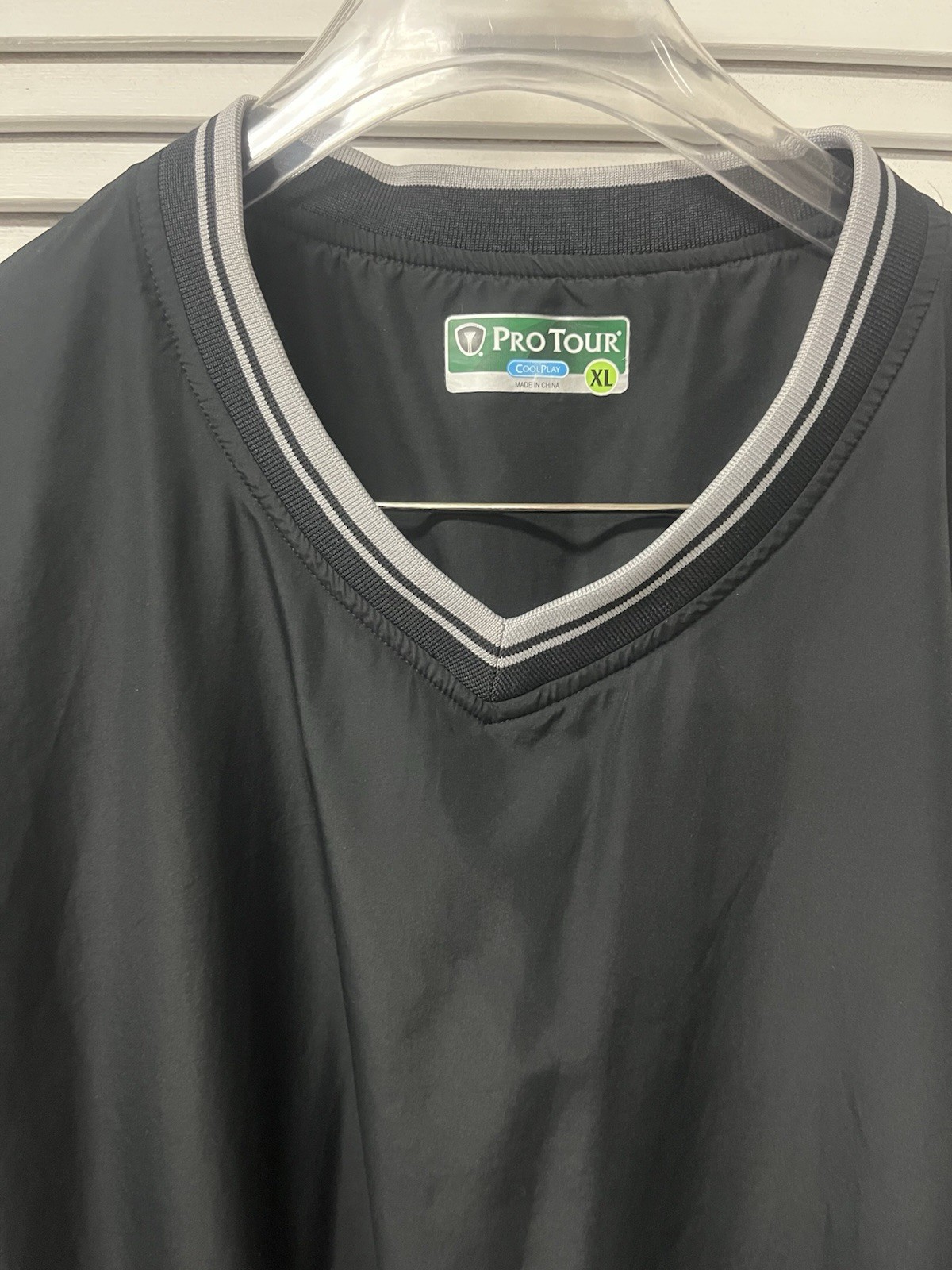 Pro Tour Cool Play Men’s XL Windbreaker Pullover Top Long Sleeve V-Neck Lined gallery