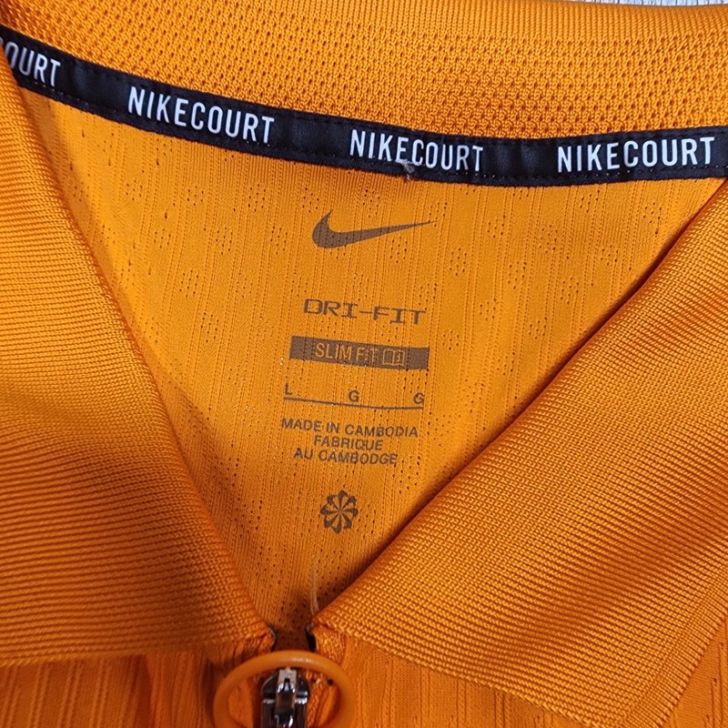 Nike Court 1/4 Zip Tennis Polo Shirt Orange Mens Size L New HQ0792-873 gallery