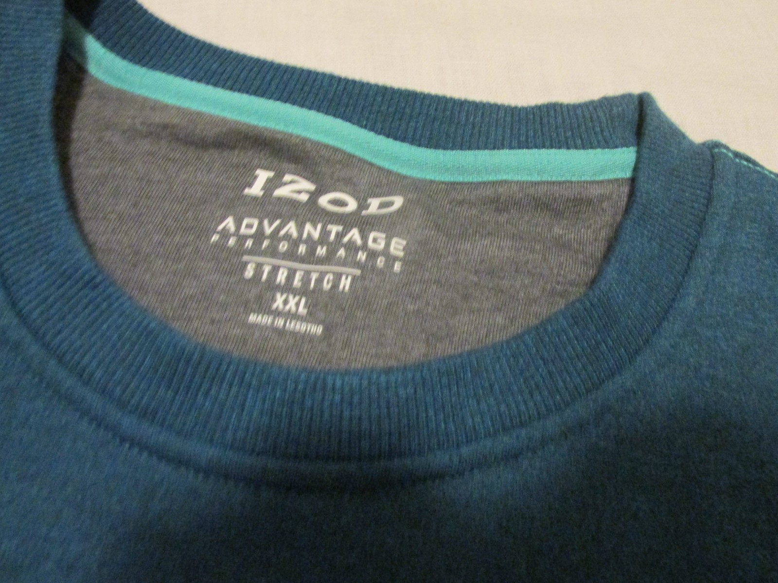 Men's XXL Izod Advantage Performance Stretch Teal L/S Fleece Lined Sweat Shirt gallery