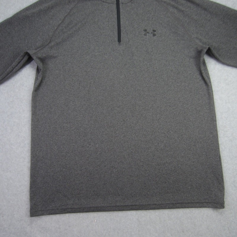 Under Armour Pullover Mens Medium Gray Heatgear Loose Fit 1/4 Zip Long Sleeve gallery