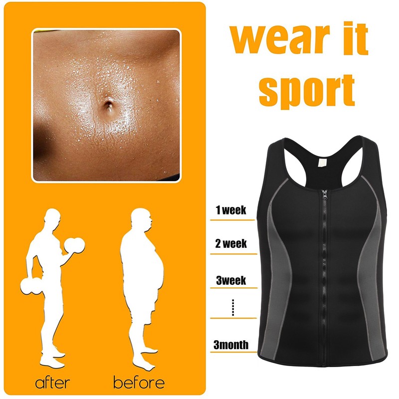 Men's Neoprene Sauna Sweat Vest Body Shaper Sport Slimming Compression Workout gallery