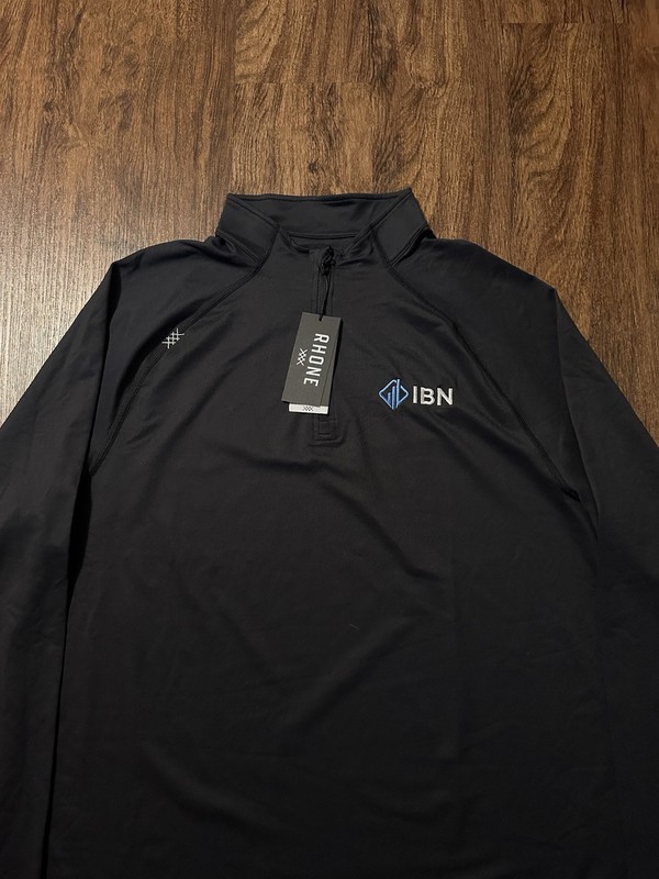 Rhone Session Men's L 1/4 Zip Pullover Italian Pique Rhondonite Black NWT $108 gallery