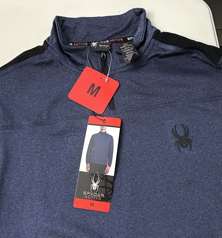 Spyder Active Men’s Performance ¼ Zip Medium Blue/Heather Four-Way Stretch. ￼ gallery