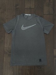 Nike Pro Dri-Fit Jersey T-Shirt Mens Size XL Grey Short Sleeve Swoosh Logo