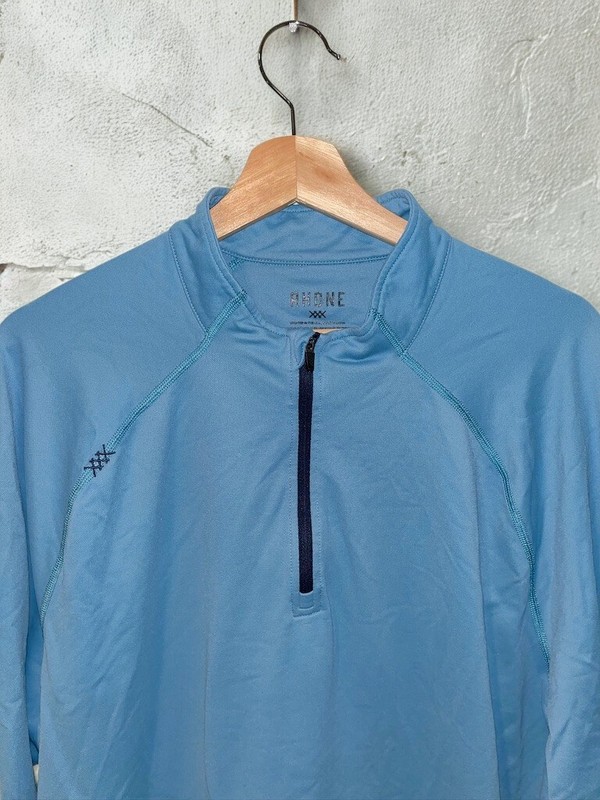 Rhone Session 1/4 Zip Performance Golf Pullover Sz. XL Light Blue Stretch Pique gallery