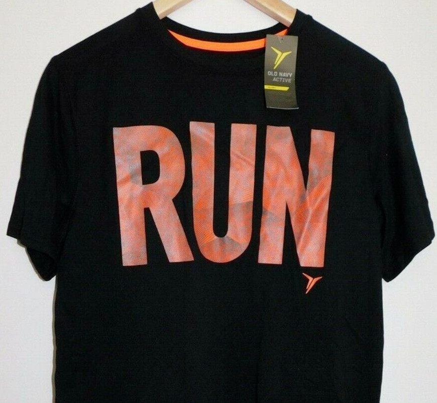 Old Navy Men Active Running T-Shirt Black SIZE SMALL Go-Dry REFLECTIVE "RUN" New gallery