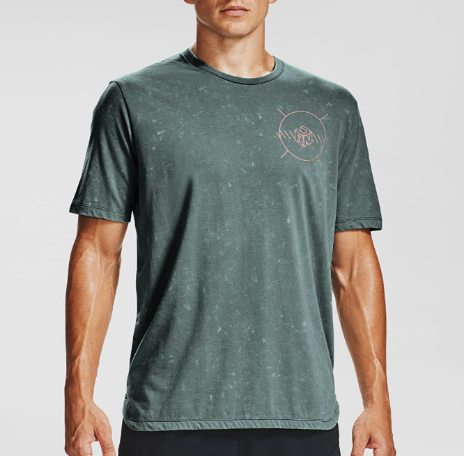 Under Armour UA Run Men's T shirt 3XL Fitted HeatGear Marled Blue NWT gallery