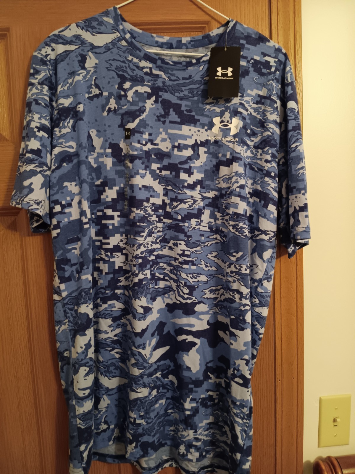 NWT MENS UNDER ARMOUR UA TECH ABC CAMO SHORT SLEEVE SHIRT LGT MIDNIGHT NAVY,LOOK gallery