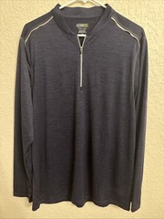 Large Athletic Navy Quarter Zip Men Activewear Core365 Long Sleve
