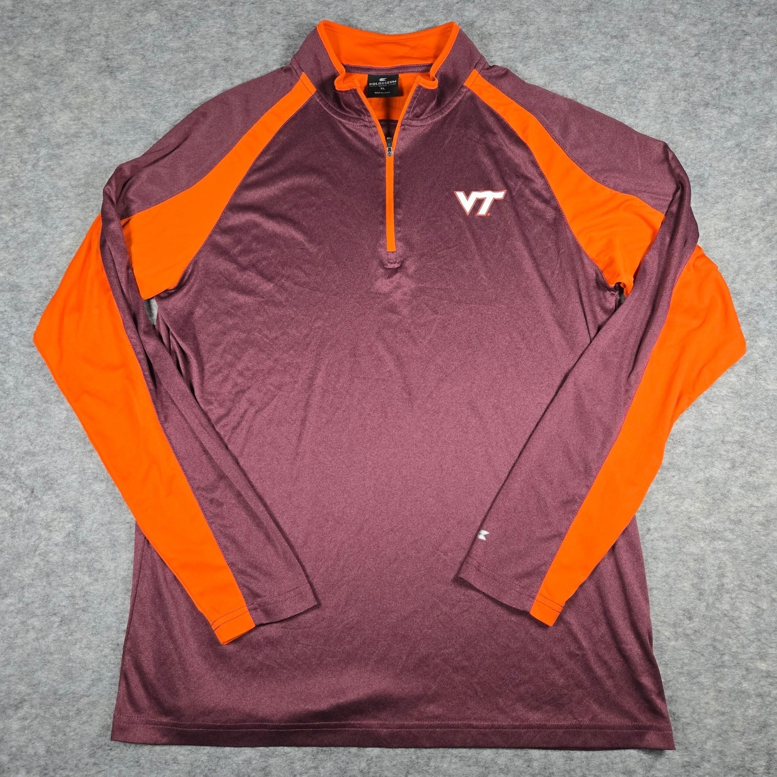 Colosseum Mens Maroon Virginia Tech Hokies Quarter Zip Pullover XL gallery