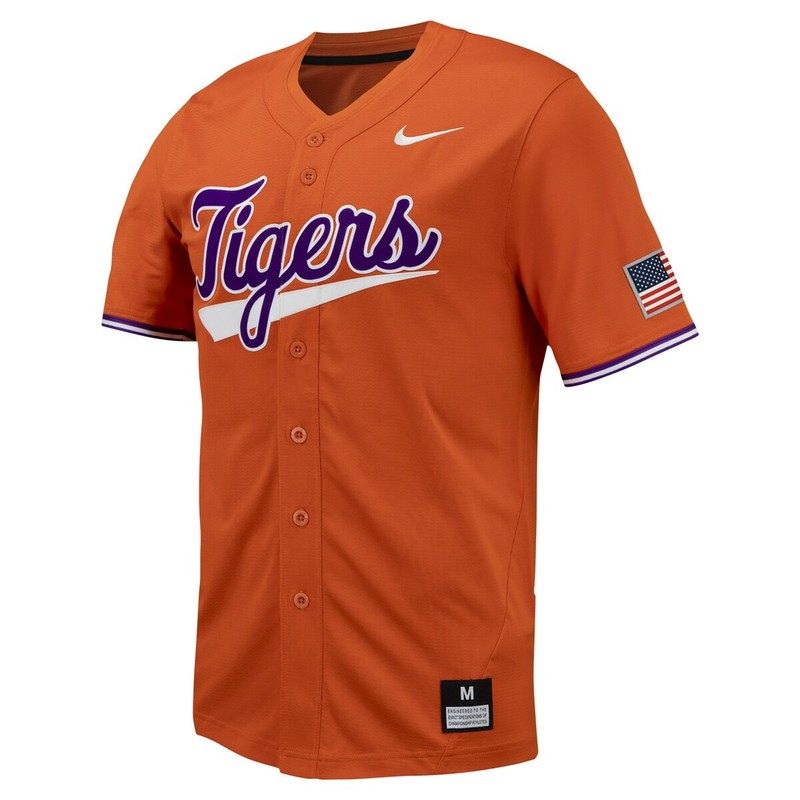 Clemson Tigers Nike Replica Full-Button Baseball Jersey - Orange|3773 gallery