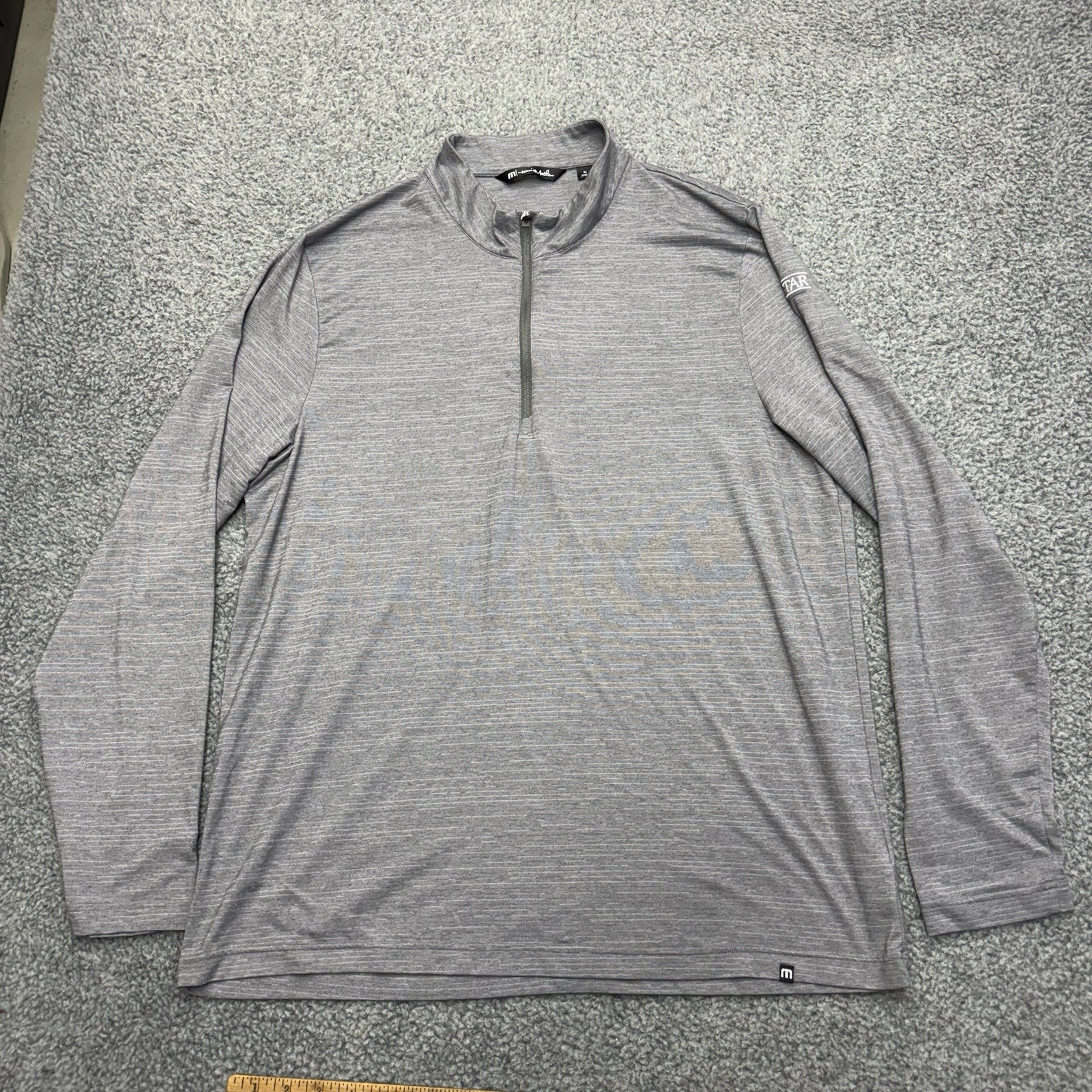 Travis Mathew Crestview 1/4 Zip Pullover Mens XL Gray Wicking Stretch Golf gallery