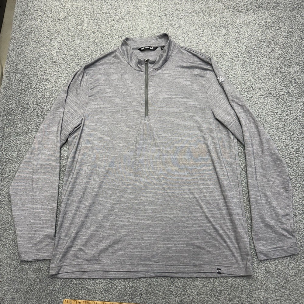 Travis Mathew Crestview 1/4 Zip Pullover Mens XL Gray Wicking Stretch Golf