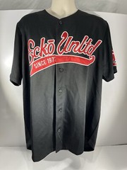 Ecko Unltd Baseball Jersey Men’s 2XL Black Red Classic Logo Button Up