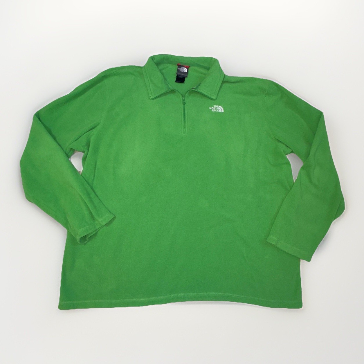 The North Face Mens Soft Fleece Pullover Bright Green 1/4 Zip Polartec Sz XXL gallery