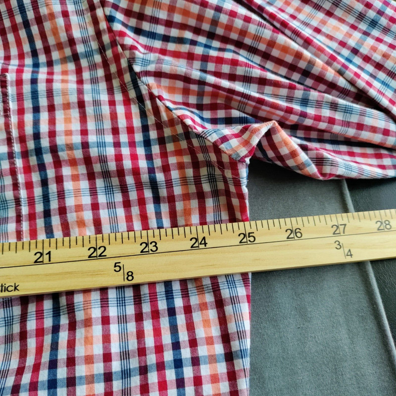IZOD Premium Essentials Men XL/TG Button Down Plaid Long Sleeve Casual Shirt Y2K gallery