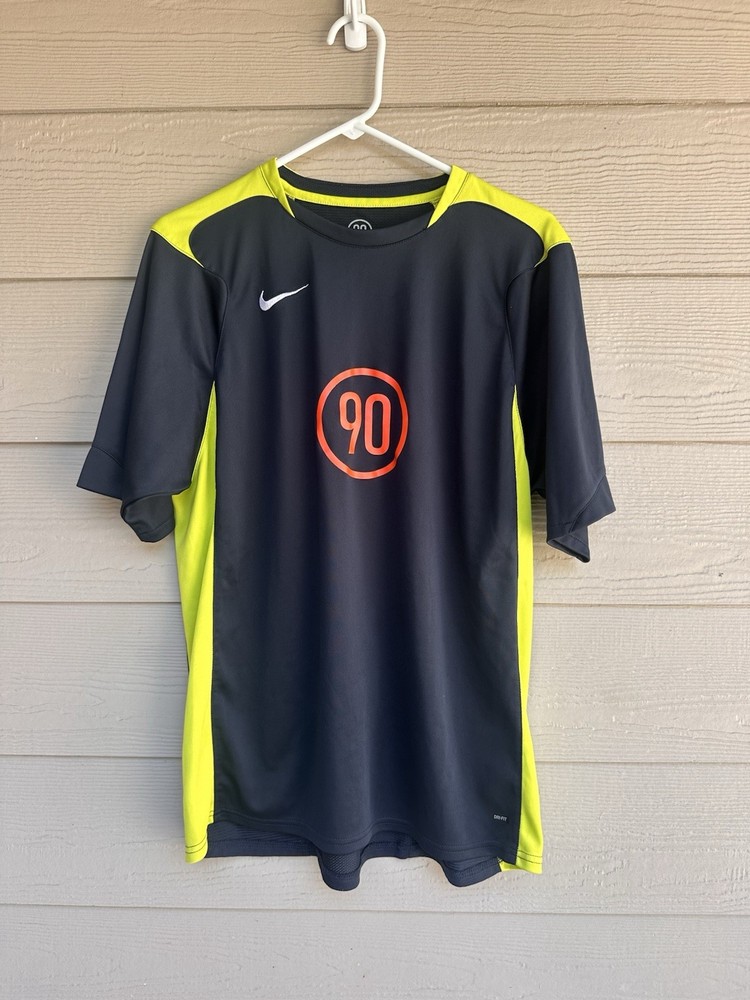 Nike Vintage Mens Total 90 Football Shirt Soccer Jersey Blue Yellow Size L (A53)