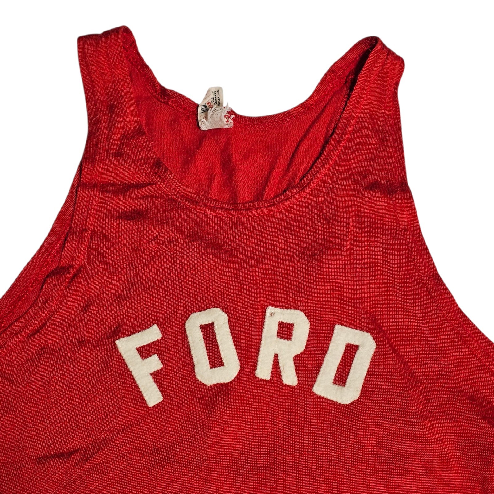 Vtg Marshall Gamemaster FORD Basketball Jersey 50s/60s Sz 40 Red Tank Top gallery