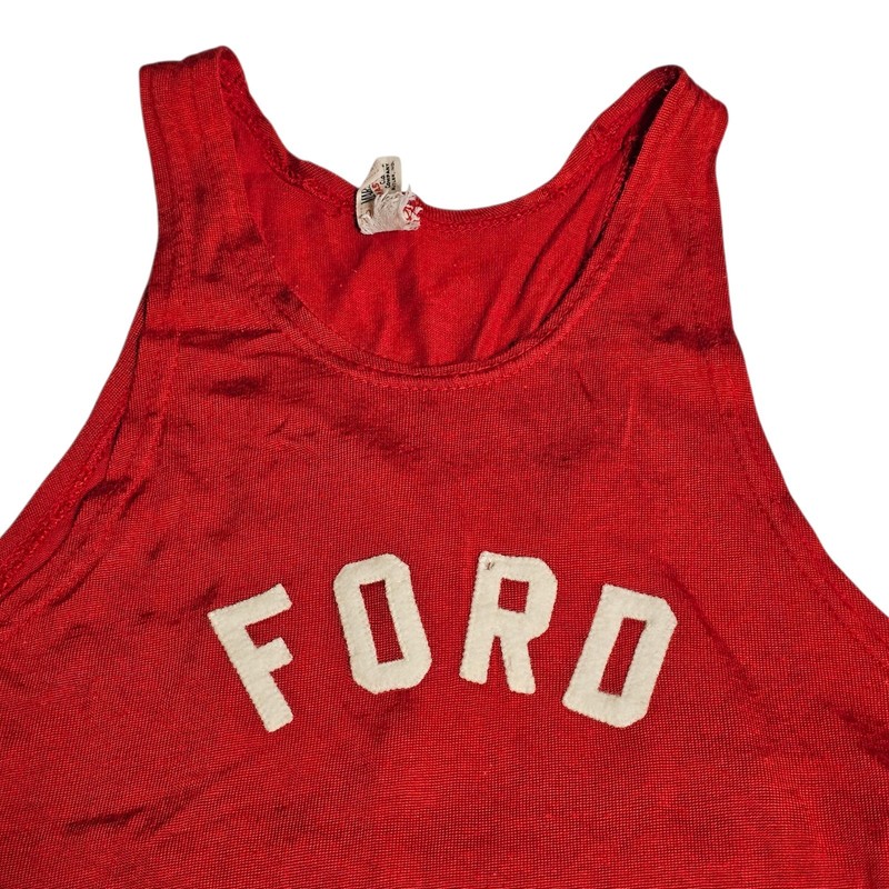 Vtg Marshall Gamemaster FORD Basketball Jersey 50s/60s Sz 40 Red Tank Top gallery