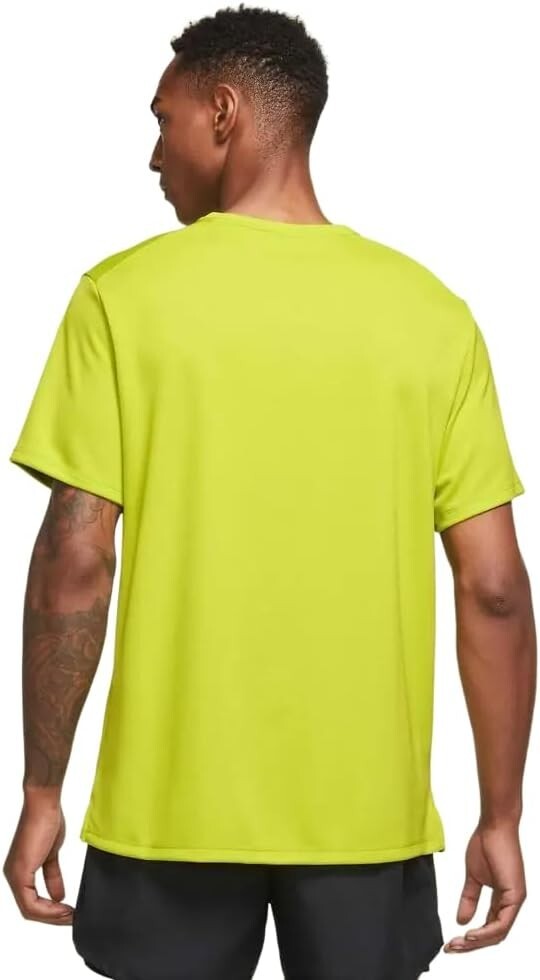 Nike Men's DRI-FIT UV Miler Short Sleeve Running Top (Bright Cactus/Reflective S gallery