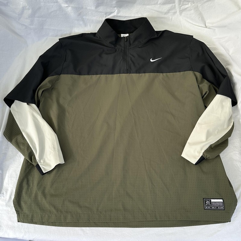 Nike Dri-FIT Golf Club Pullover Mens 3XL Green 1/4 Zip Mock Neck FQ1155-010 gallery
