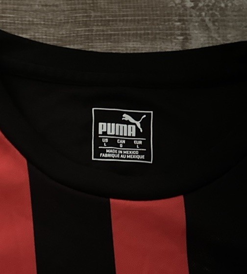 Puma US Soccer Jersey Men's L Black Red Blue Stripe #10 Acid Bleach Performance gallery