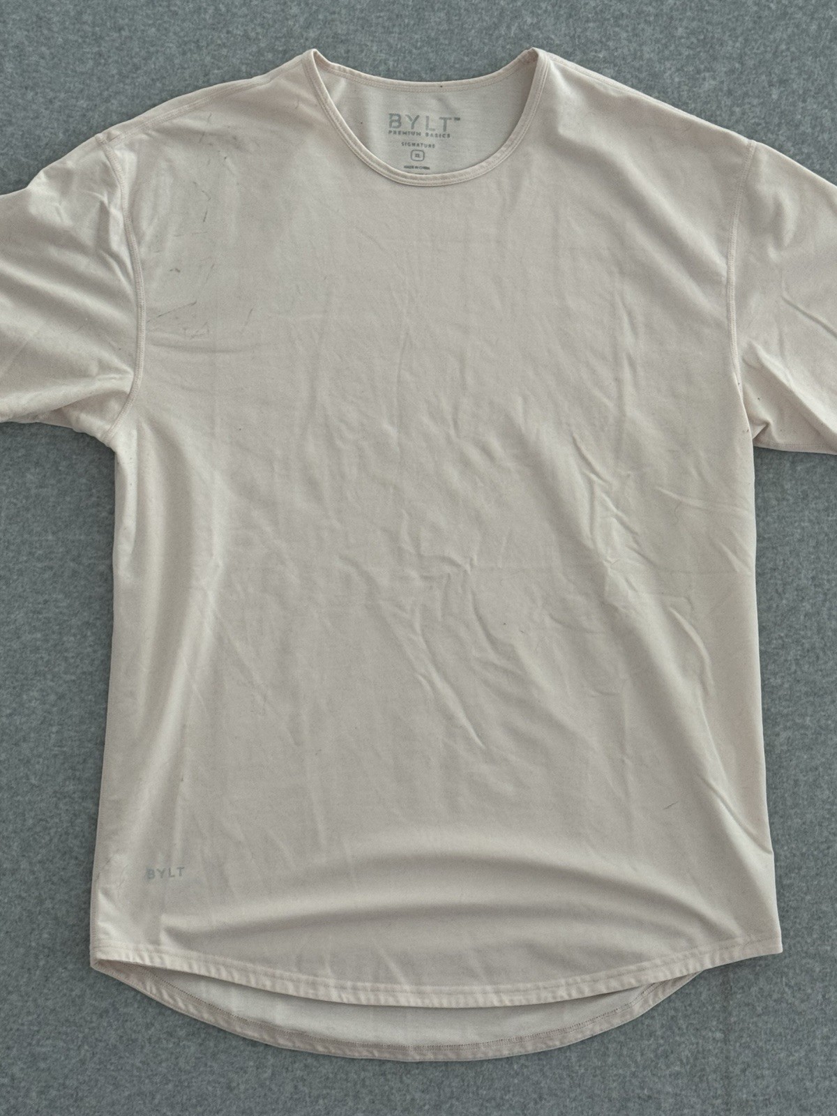 BYLT Premium Basics Signature Pink Cream Performance Gym T-Shirt Men’s Size XL gallery