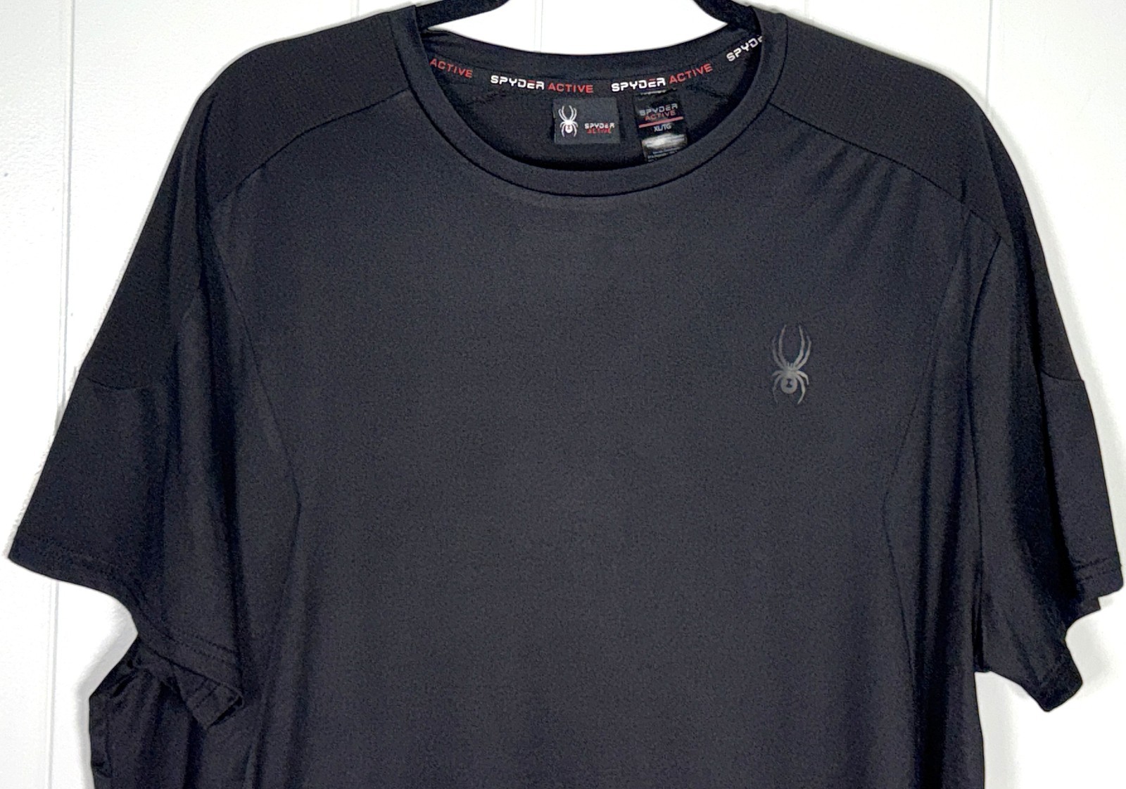 Spyder Active Performance Black Short Sleeve Stretch Pullover Crew T-Shirt XL gallery