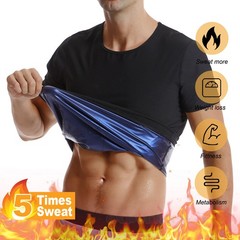 Men Sports Sauna Shirt Sweat Compression Shirt Weight Loss Body Shaper Workout