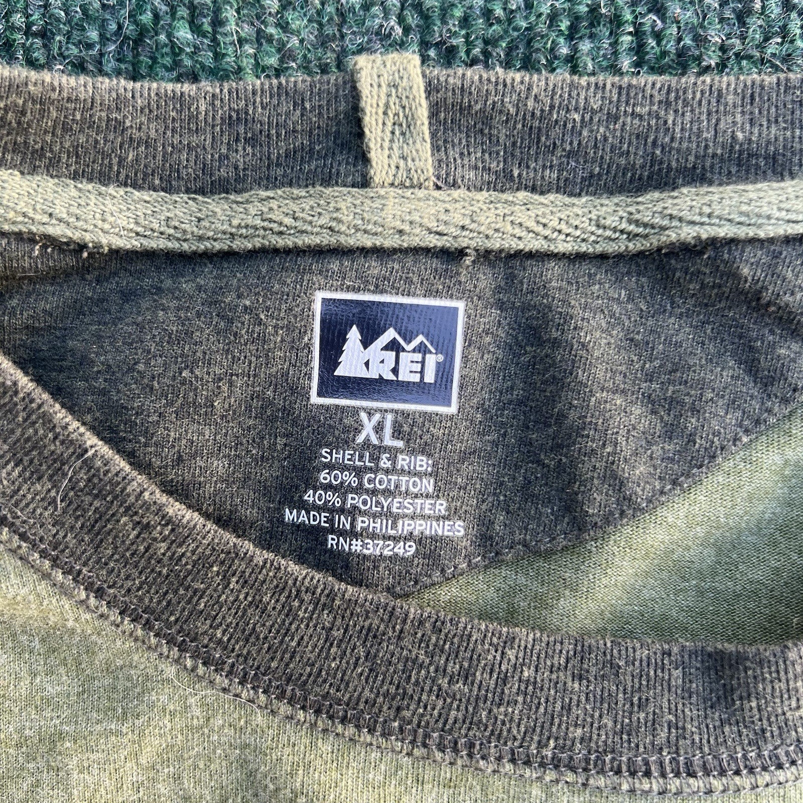 REI Mens XL Pine Green Forest Long Sleeve Crew Neck Shirt Hiking gallery