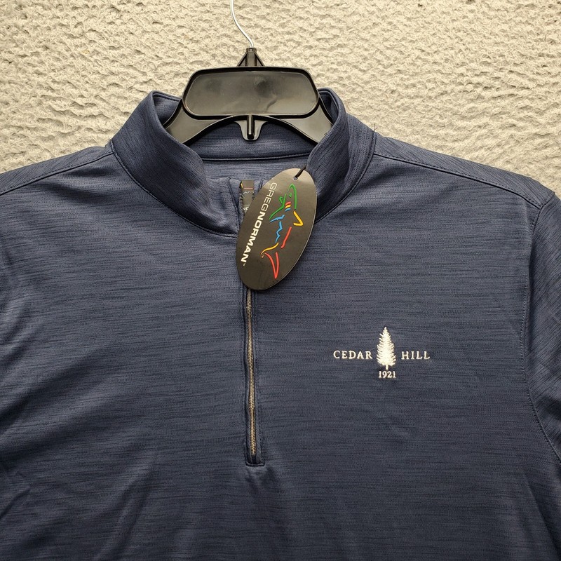 Greg Norman Cedar Hill Activewear Shirt Men Medium Blue Golf Performance 1/4 Zip gallery