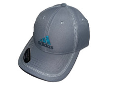 adidas adjustable climalite grey base blue logo running golf baseball casual