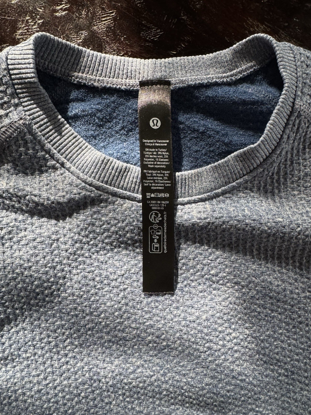 Lululemon Mens Engineered Warmth Crewneck Sweater M Wool Blend Light Blue gallery
