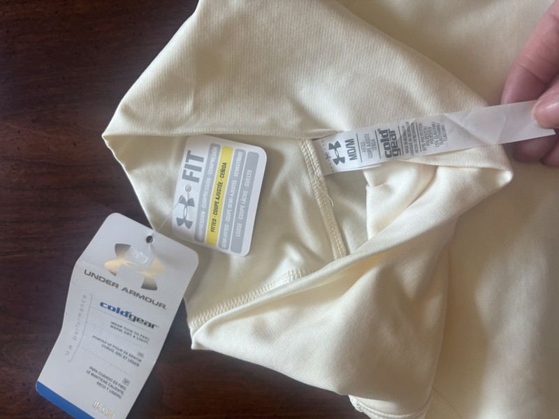 Under Armour ColdGear Compression Fitted Mock Neck Pullover Beige MD gallery
