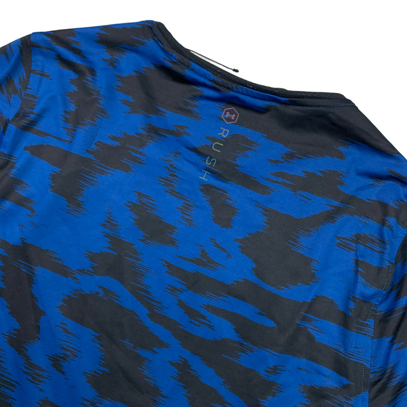 Under Armour Men’s Performance HeatGear Rush Tee T-Shirt Blue/Black • Small gallery