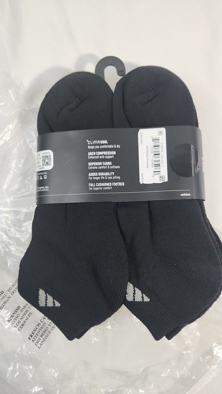adidas Men's ClimaCool Low Cut Cushioned Athletic Socks 6-Pack Black Pack SZ 8- gallery