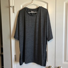 Essential Elements Active Shirt Mens 4XL Gray Heather Workout Short Sleeve C100