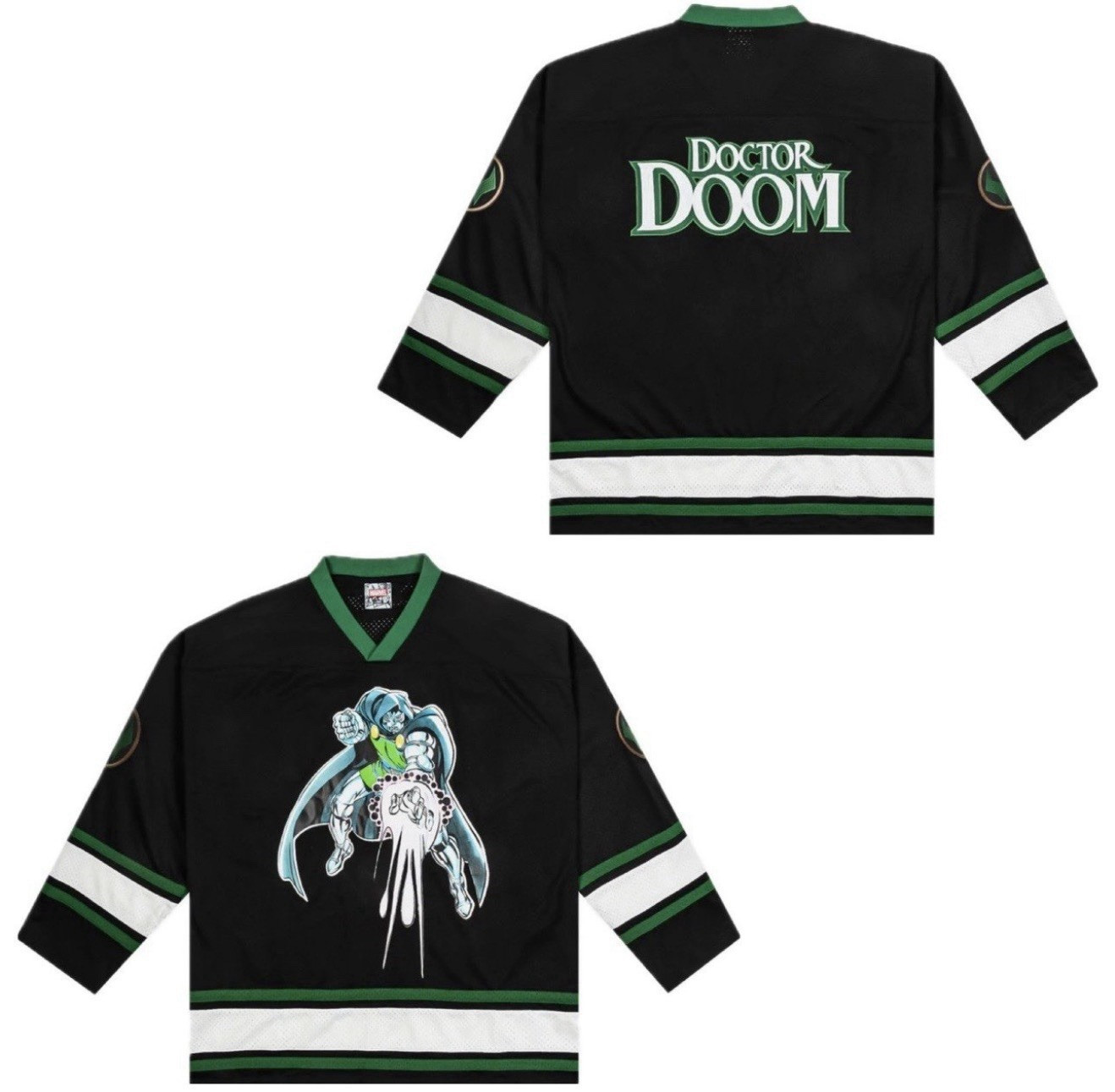 Marvel Doctor Doom Men's Hockey Jersey L Black Green White Mesh MVHJ102 gallery