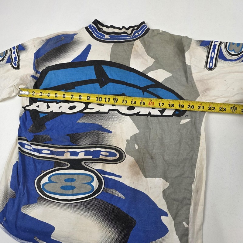 Vintage AXO Sport Shirt Mens Large Blue White Motocross Racing Jersey 90s gallery