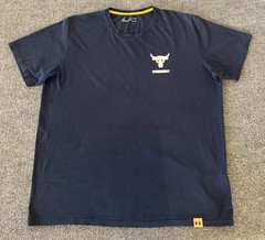 Under Armor Rock Project T Shirt “Blood Sweat Respect” Blue Short Sleeve 2XL