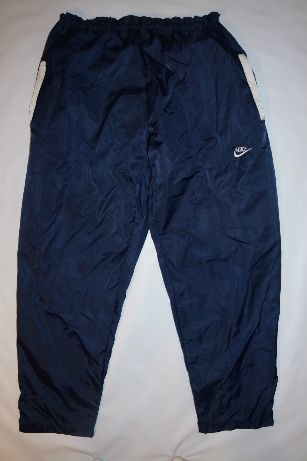 NIKE Mens Athletic Sweat Pants NO SIZE Dark Blue Pockets Drawstring Space Pants gallery